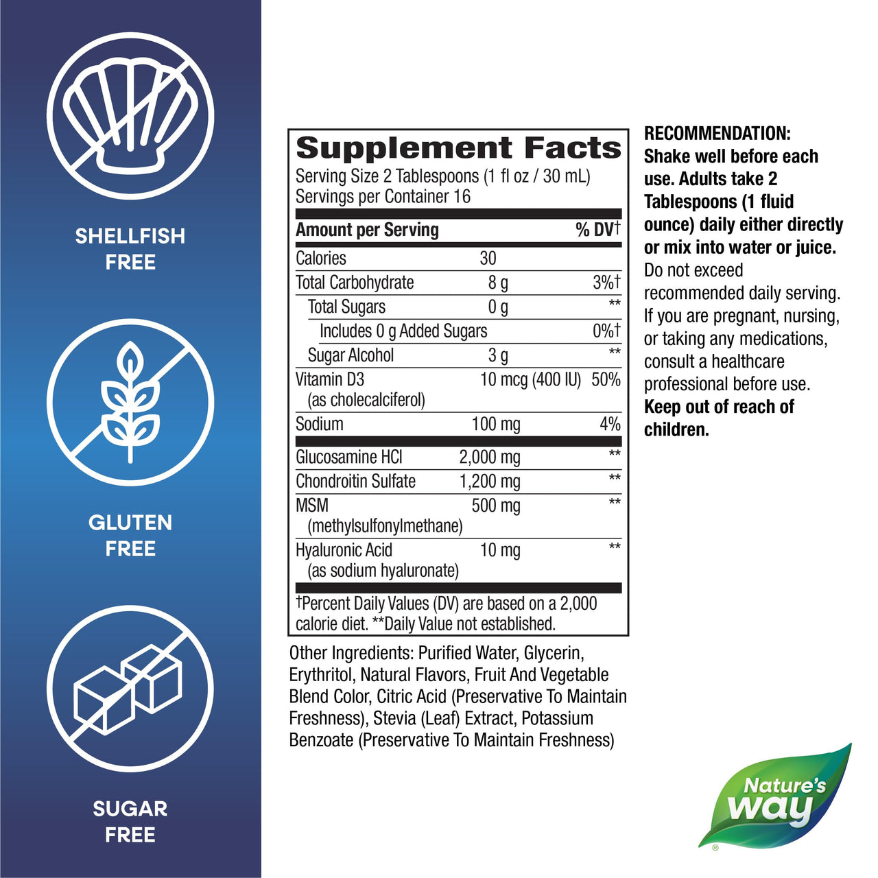 Nature's Way Joint Movement Glucosamine Fast Absorbing, 16 day supply, 16 Ounces (480 mL), Natural Berry (Packaging May Vary)
