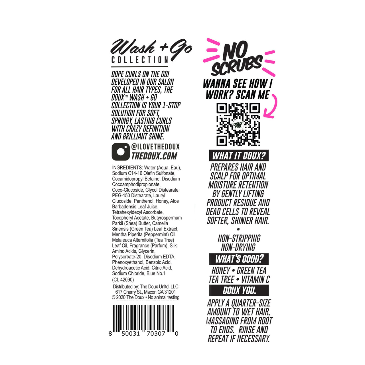 The Doux No‑Scrub Exfoliating Clarifying Shampoo for Curly Textured Hair – Scalp Exfoliator & Clarifying Shampoo with Honey & Antioxidants – Deep Clean Hair Shampoo for Women, 8 oz