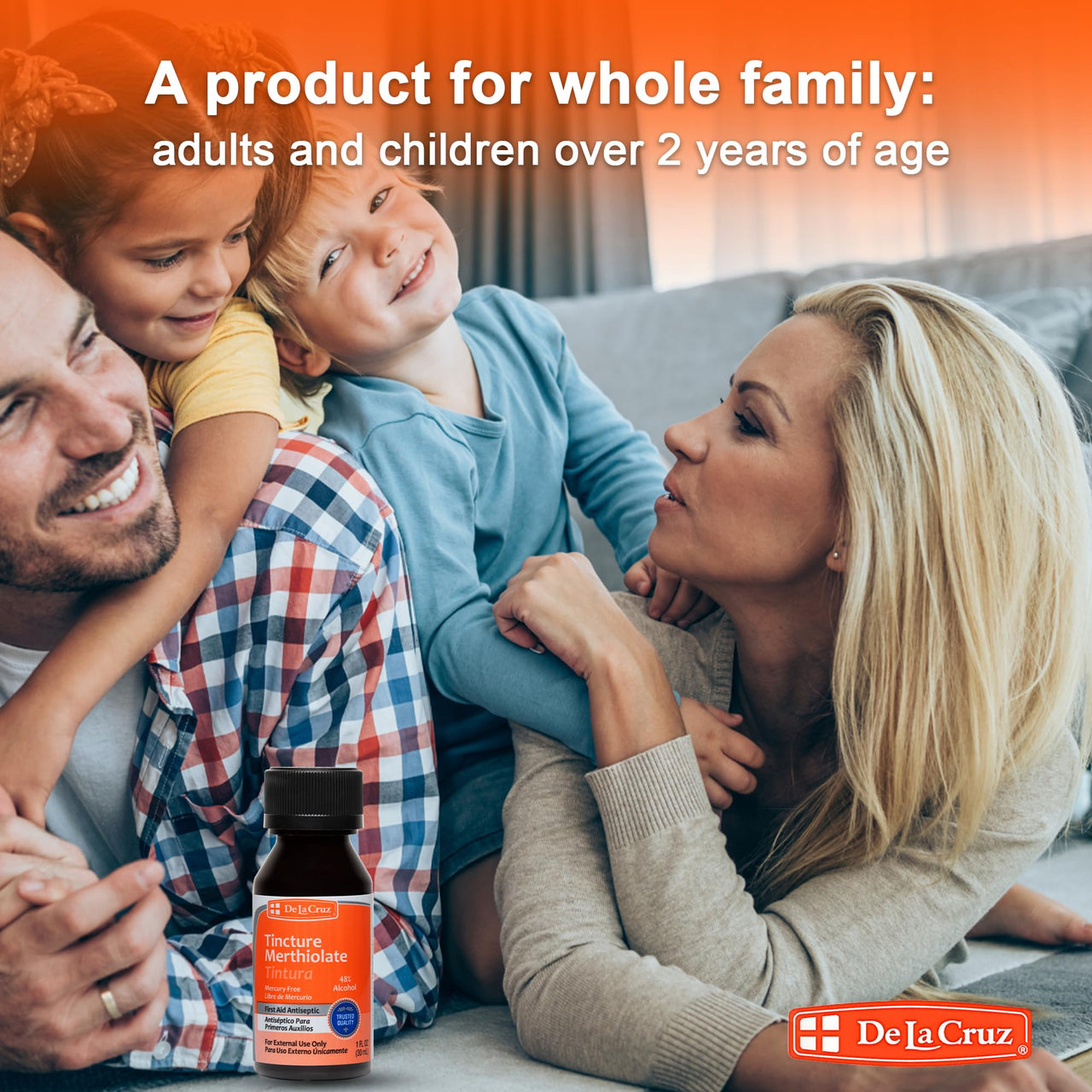 De La Cruz Merthiolate Tincture Antiseptic - First Aid for Minor Cuts, Scrapes and Burns - Mercury-Free Formula Safe for The Entire Family (3 Bottles)