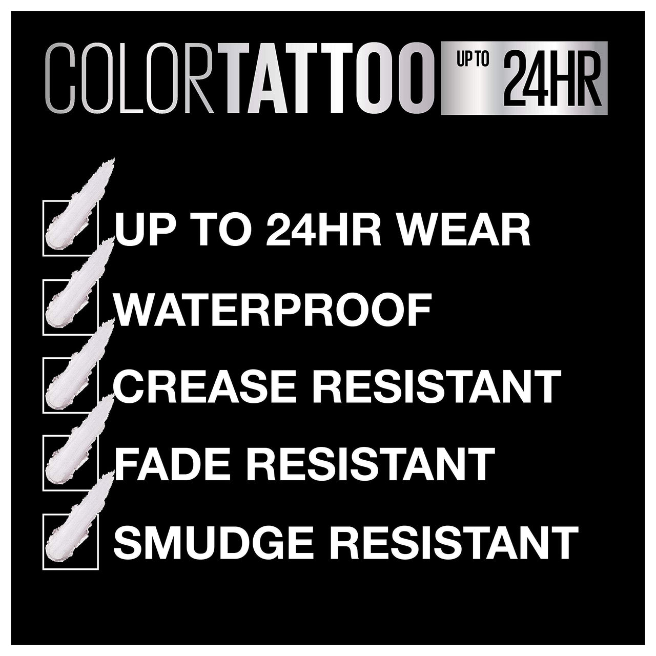 Maybelline New York Color Tattoo 24 Hour Longwear Cream Eyeshadow Makeup, V.I.P, 0.14 Ounce
