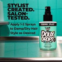 Thumbnail for The Doux DOUX DROPS Bonding Polish Spray – Anti-Humidity Hair Smoother & Heat Protectant for Curly Hair – Silkening Bonding Oil with Vitamin E, Baobab & Jojoba, 4 oz