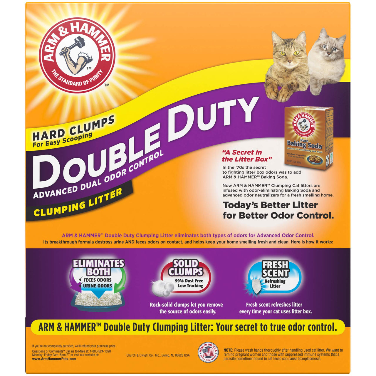 Arm & Hammer Double Duty Clumping Cat Litter, 40lb Box