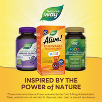 Thumbnail for Nature's Way Alive! Children's Daily Chewable Multivitamin Supports Bone, Eye, Immune Health*, Orange and Berry Fruit Flavored, Gluten Free, 120 Tablets