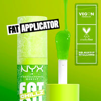 Thumbnail for NYX PROFESSIONAL MAKEUP Fat Oil Chillz, Moisturizing, Shiny and Vegan Tinted Lip Gloss - Kiwi Freeze (Sheer Green)