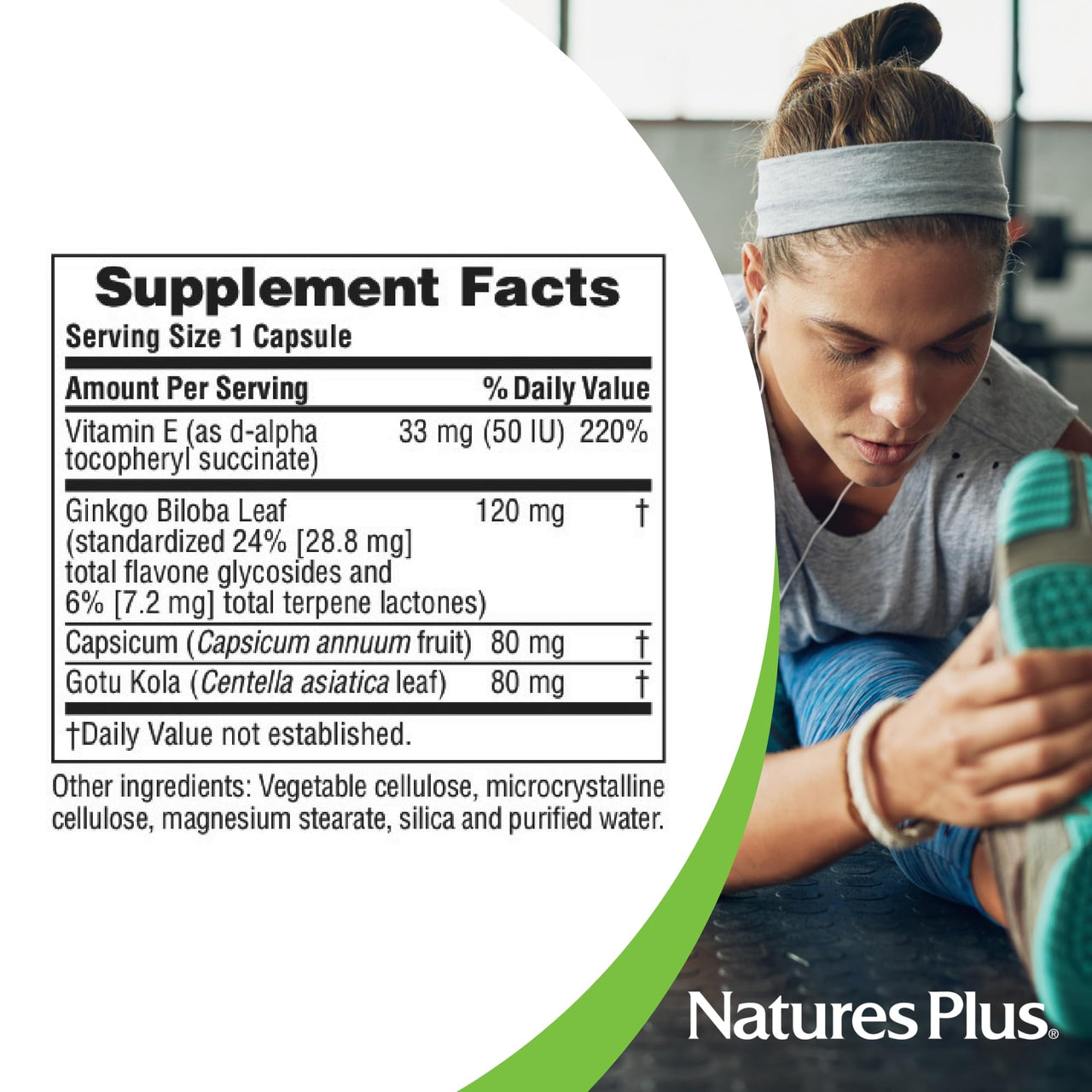 NaturesPlus Ginkgo-Combo - 60 Capsules - Cognition Support Supplement - Allergen Free, Vegetarian, Gluten Free - 60 Servings
