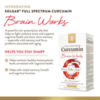 Thumbnail for Solgar Full Spectrum Curcumin Brain Works, 90 Licaps - Support Memory Recall, Focus, Cognitive Function - Antioxidant Support - Curcumin, BacoMind, Choline, Vitamin B12 - Non-GMO, Vegan - 30 Servings