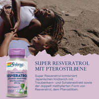 Thumbnail for SOLARAY Super Resveratrol w/Pterostilbene, Veg Cap (Btl-Plastic) 250mg | 30ct