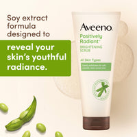 Thumbnail for Aveeno Positively Radiant Skin Brightening Exfoliating Daily Facial Scrub, Gentle with Moisture-Rich Soy Extract, Helps Improve Skin Tone & Texture, Oil- & Soap-Free, Hypoallergenic, 5 oz