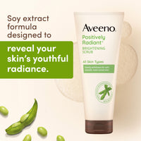 Thumbnail for Aveeno Positively Radiant Brightening Face Scrub & Exfoliating Daily Face Wash, Moisture-Rich Soy Extract, Oil-Free, Soap-Free, Hypoallergenic, Non-Comedogenic, Improves Tone & Texture, 7 oz