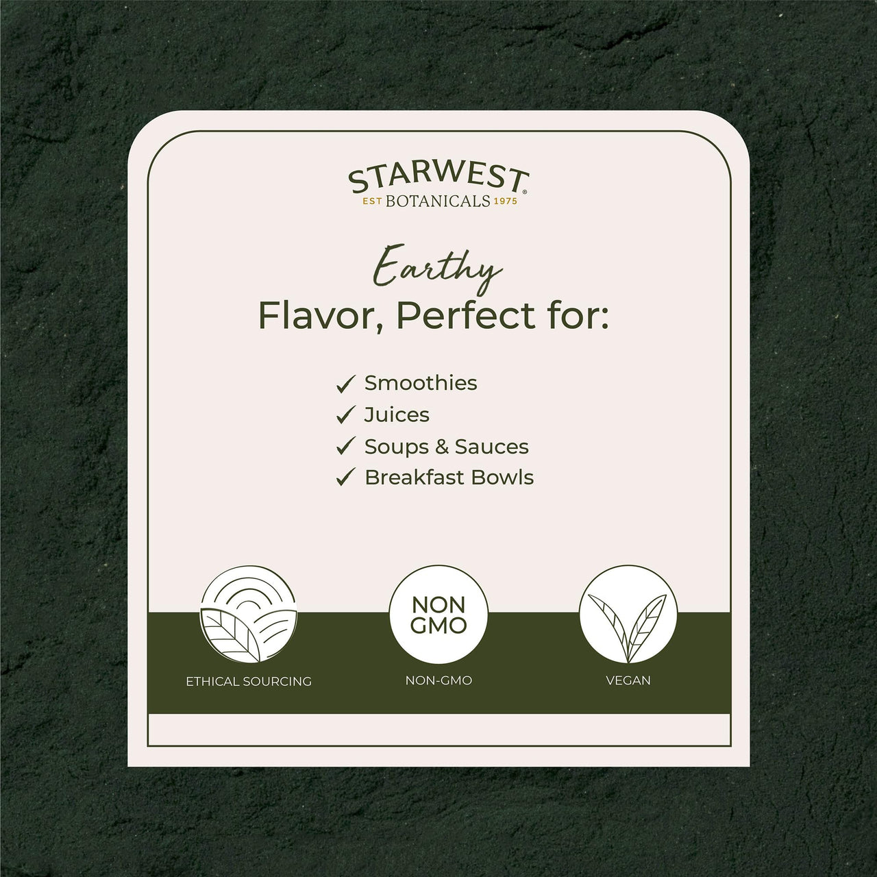 Starwest Botanicals Spirulina Powder Organic - Dried Blue Green Algae Superfood, Use in Juice & Smoothies, Certified Kosher, Non-GMO - Bulk 1 lb Bag