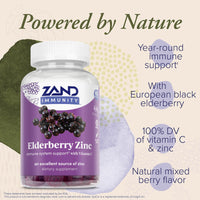 Thumbnail for ZAND Elderberry Zinc Immunity Gummies with Vitamin C, Year-Round Immune Support for Children & Adults, 60 Count