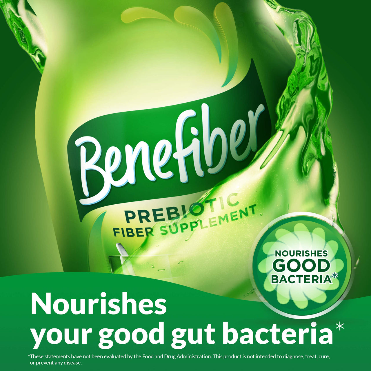 Benefiber Daily Prebiotic Dietary Fiber Supplement Powder for Digestive Health, 100% Natural, Clear and Taste-Free, 38 servings / 5.4 ounces
