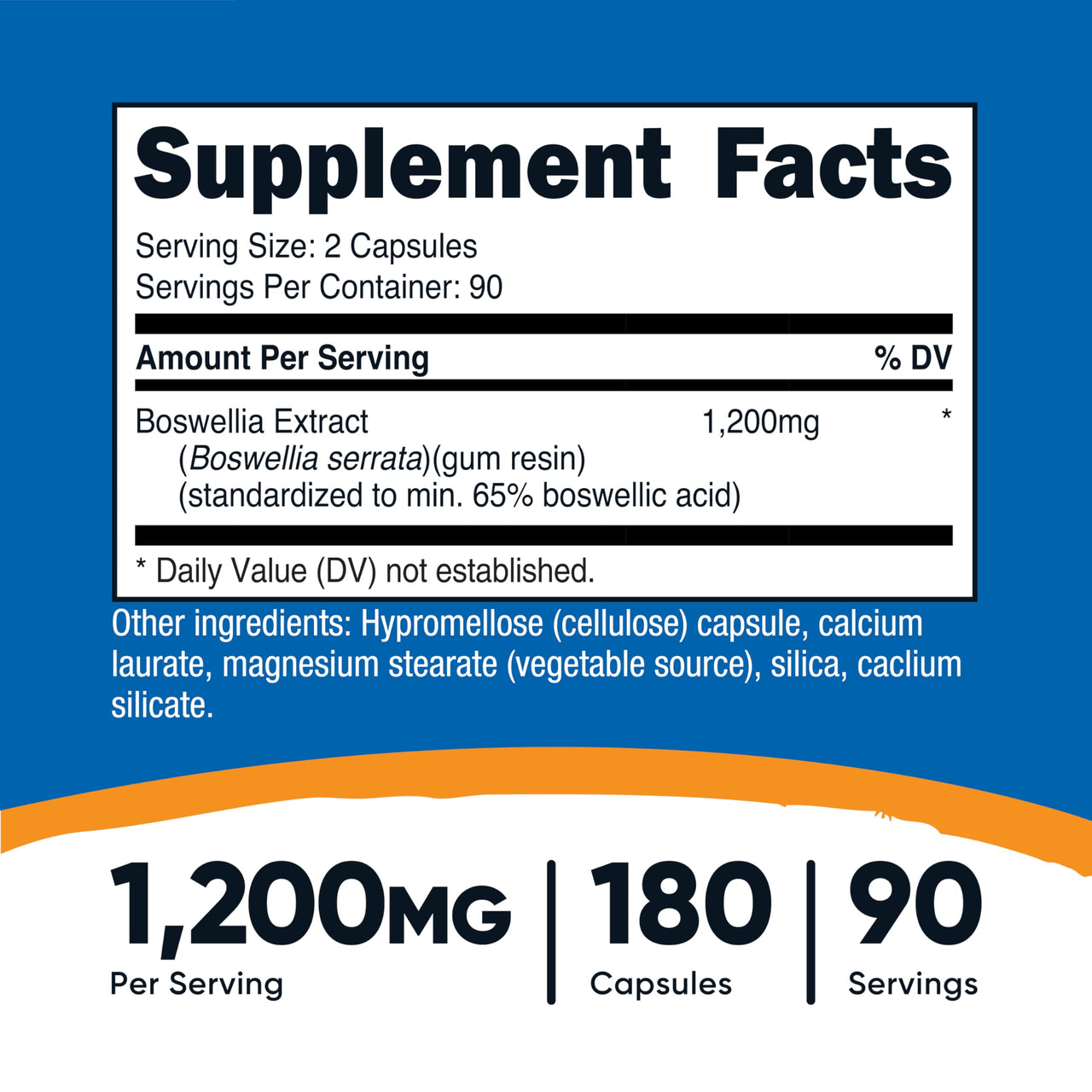 Nutricost Boswellia Extract 180 Capsules for 90 Servings Per Bottle - Gluten Free and GMO Free, Vegan