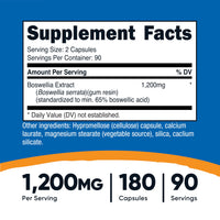 Thumbnail for Nutricost Boswellia Extract 180 Capsules for 90 Servings Per Bottle - Gluten Free and GMO Free, Vegan