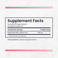 Thumbnail for Nature's Pure Blend Organic Beet Root Powder Capsules – Beet Root Capsules & Beets Supplements for Circulation – L Arginine – Nitric Oxide Supplements – 1500MG
