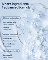 Thumbnail for Remedy for Lightweight Cleansing | Gel-to-Foam Cleanser for Normal to Oily Skin | 0.5% Salicylic Acid, Ceramide NP, Niacinamide, Green Tea | By Dermatologist Dr. Shah, 12 fl. Oz