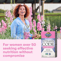 Thumbnail for Garden of Life Vitamin Code Multivitamin for Women 50 & Over, B Vitamins, A, C, D3, E & K, CoQ10, Probiotics & Enzymes, for Women 50 Plus, 240 Capsules