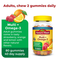 Thumbnail for Nature Made Adult & Kids Multivitamin Gummies Combo Pack, Multis with Vitamin C, Vitamin D3, B Vitamins, Zinc, Omega 3 Fish Oil & More, Two Multivitamin Bottles for Whole Family