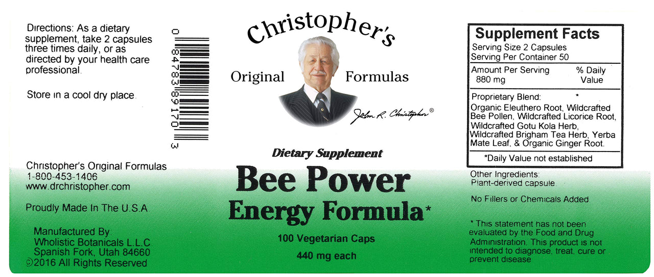 Dr. Christopher's Bee Power Energy (100 Caps)