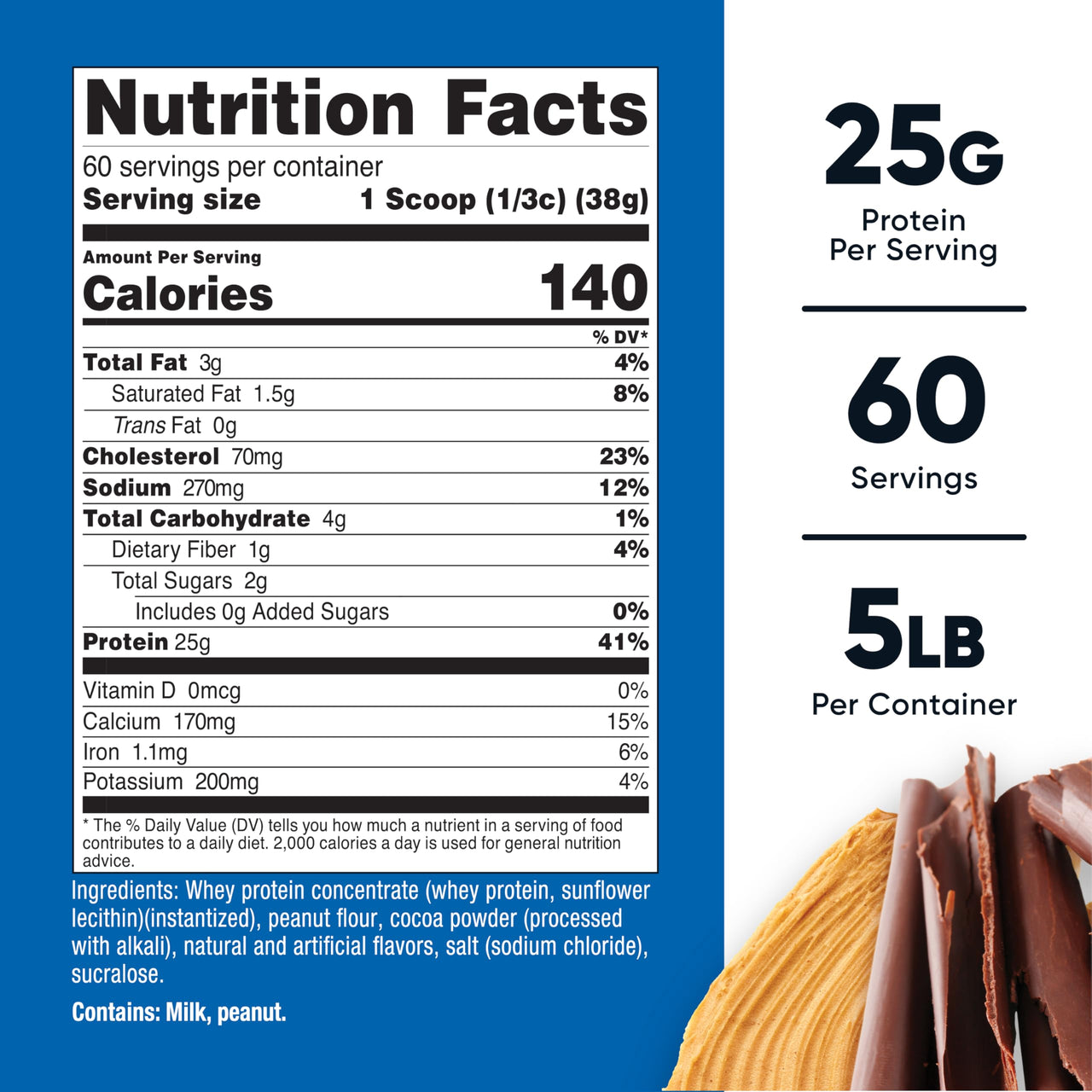 Nutricost Whey Protein Concentrate (Chocolate Peanut Butter) 5LBS - Gluten Free & Non-GMO
