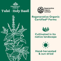Thumbnail for ORGANIC INDIA Tulsi Herbal Supplement - Holy Basil, Immune Support, Adaptogen, Supports Healthy Stress Response, Vegan, Gluten-Free, Kosher, USDA Certified Organic, Non-GMO - 90 Capsules