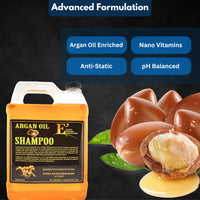 Thumbnail for E3 Argan Oil Shampoo - Luxurious Pet Grooming Solution for Nourished & Rejuvenated Coat - Enriched with Hydrating Argan Oil for Lustrous Shine - Ideal for Horses - Deep Conditioning (1 gal), Brown