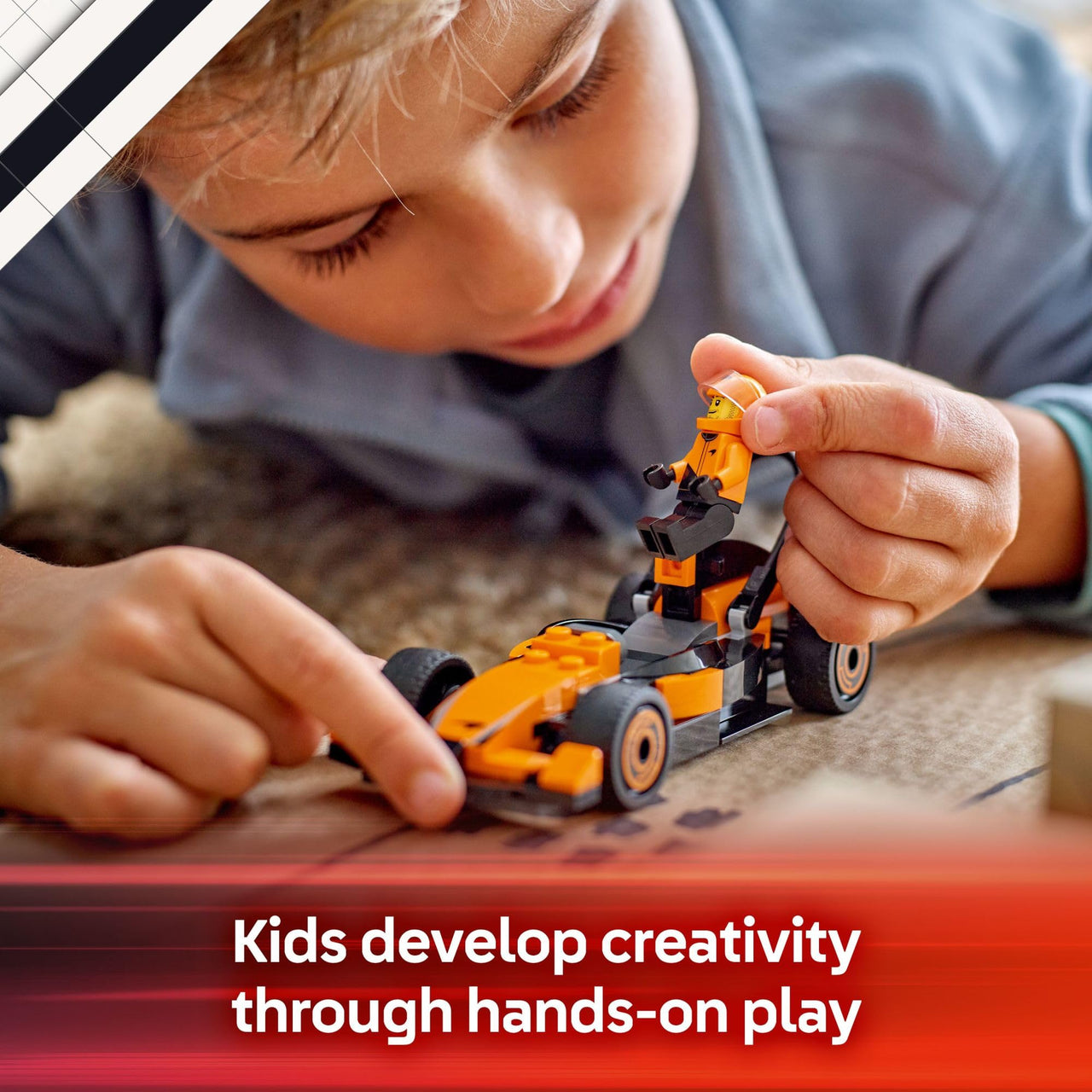 LEGO City F1 Driver with McLaren Race Car Toy - Model Car Building Toy Kit for Kids, Boys and Girls, Ages 6+ - F1 Collectible for Fans - with a Driver Minifigure - Gift Idea for Birthdays - 60442