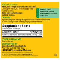 Thumbnail for Nature Made Vitamin E 180 mg (400 IU) dl-Alpha, Dietary Supplement for Antioxidant and Skin Support, 300 Softgels, 300 Day Supply
