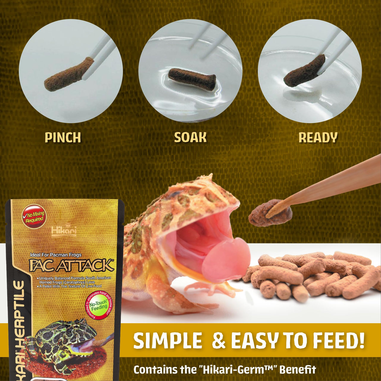 Hikari Pac Attack Food For Pacman Frogs, 1.41oz (40g)