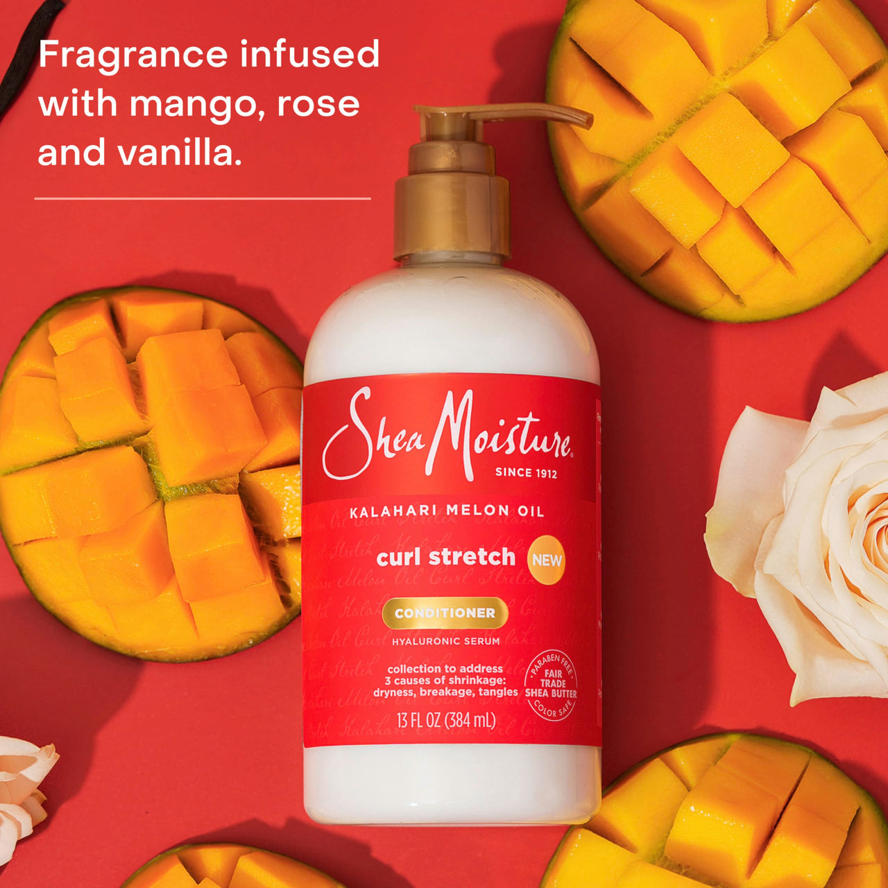 SheaMoisture Curl Stretch Conditioner Kalahari Melon Oil Infused with Hyaluronic Serum, Hydration Hero Deeply Moisturizes and Repairs Damage, for Easy Detangling and Styling 13 Fl Oz
