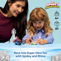 Thumbnail for LEGO Marvel Spidey and His Amazing Friends Spidey on his Motorcycle vs. Rhino Building Toy for Kids - Super Hero Pretend Playset for Preschool Boys & Girls, Ages 4+ - Gift Idea for Birthdays - 11206