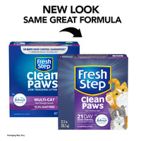 Thumbnail for Fresh Step Clean Paws Cat Litter With Febreze Freshness, Multi-Cat Low-Tracking Clumping Litter With Guaranteed Odor Control, 22.5 lb. Box