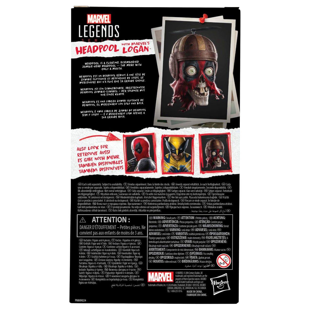 Marvel Legends Series Headpool Logan, Deadpool & Wolverine Collectible 6 Inch Action Figure for Adults Ages 14 and Up