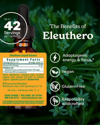 Thumbnail for Herb Pharm Eleuthero Root Liquid Extract for Energy and Stamina, Cane Alcohol, 1 Ounce