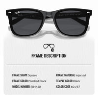 Thumbnail for Ray-Ban RB4420 Square Shape Sunglasses for Men and Women- Timeless Classic Sun Glasses with Modern Elegance - Premium UV Protection - Designer Men's and Women's Sunglasses
