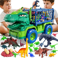 Thumbnail for Guminnara 22 in 1 Toddler T-rex Dinosaur Truck Toy Set for Kids Boys 3-5 5-7, Tyrannosaurus Carrier Transport Truck with 18 Jurassic Dino Figures Birthday Toy for Boys Girls 3 4 5 6 7 Years Old