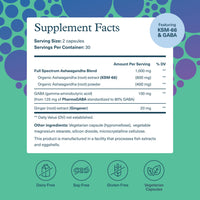 Thumbnail for Youtheory Ashwagandha + GABA - Adaptogenic Blend with Organic KSM-66 & Ginger - Aids Stress Relief & Mood* - Supports Energy Levels* - 60 Vegetarian Capsules (30-Day Supply)*