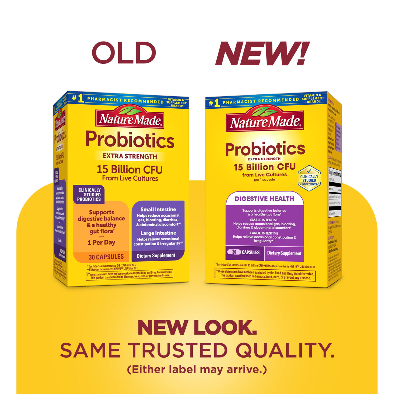 Nature Made Probiotics for Digestive Health Extra Strength 15 Billion CFU from Live Cultures, Probiotics for Women and Men, 30 Probiotic Capsules, 30 Day Supply