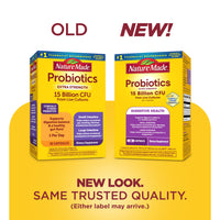 Thumbnail for Nature Made Probiotics for Digestive Health Extra Strength 15 Billion CFU from Live Cultures, Probiotics for Women and Men, 30 Probiotic Capsules, 30 Day Supply