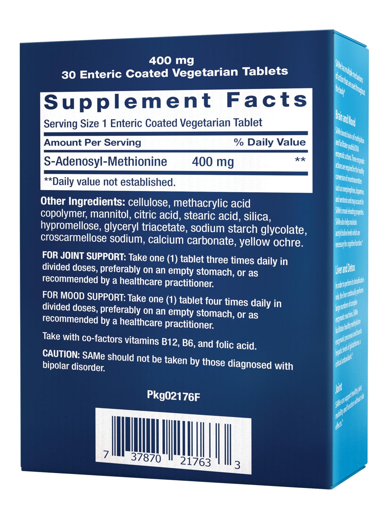 Life Extension Same, Mood, Joint & Liver Support, Gluten-Free, Non-GMO, Vegetarian, 30 Tablets
