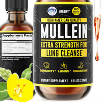 Thumbnail for HERBIFY Mullein Drops - Lung Cleanse - Leaf Extract - Powerful Mullein for Immune Support,Detox & Respiratory Support - Made in USA - Lung Cleanse for Smokers - 4 Oz