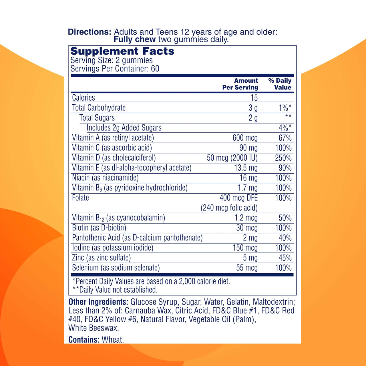 ONE A DAY Teen Multi+ Immunity Defense Vitamins, Multivitamin Gummies With Boost of Immunity Support with Vitamins A, C, D, E, Selenium & Zinc, 120 Count