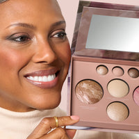 Thumbnail for LAURA GELLER NEW YORK The Best of the Best Baked Face Palette and Quilted Folding Travel Makeup Bag, Black
