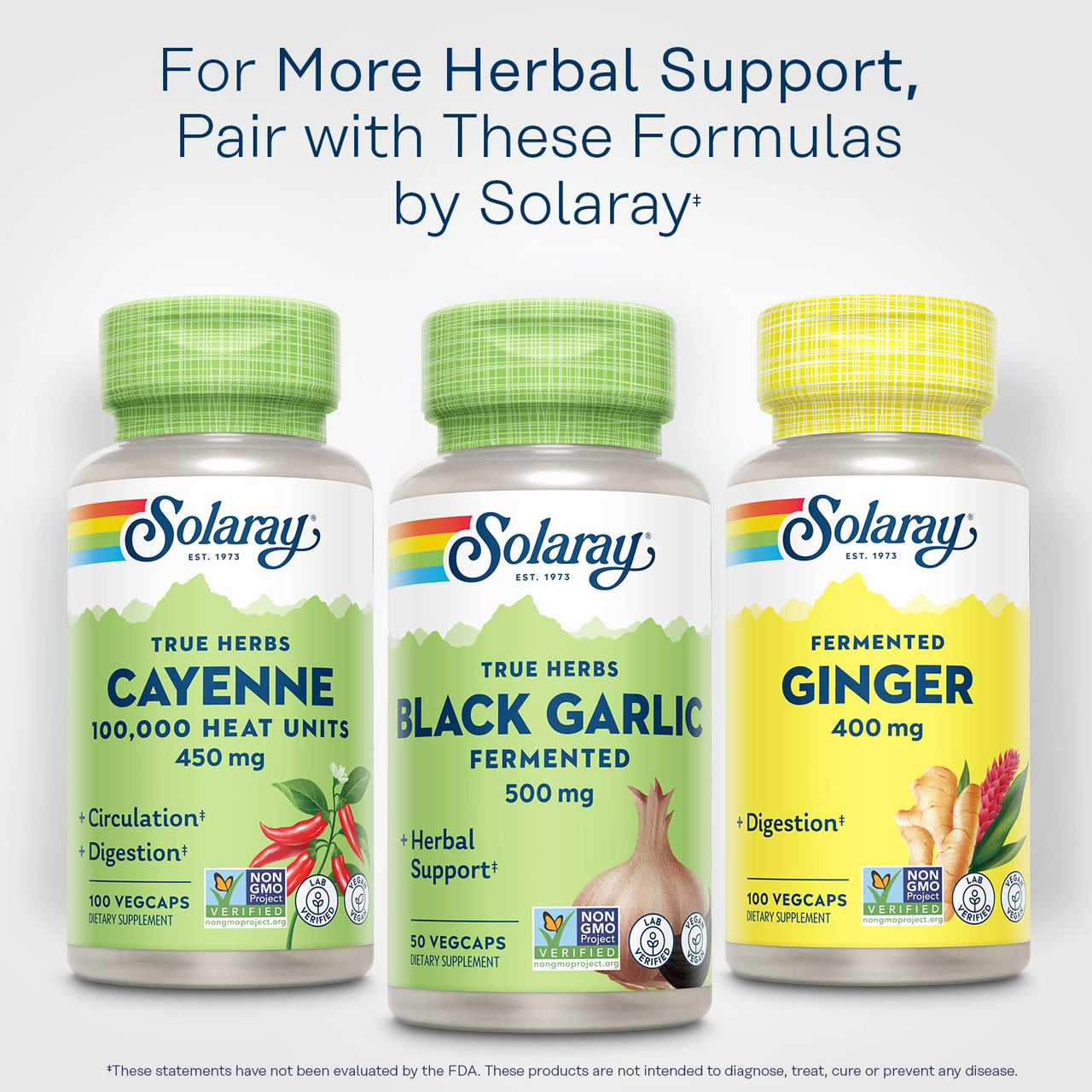 SOLARAY Black Garlic 500 mg - Fermented for Easier Digestion and Mellow Aftertaste - Antioxidant Garlic Supplements - Non-GMO, Vegan, Lab Verified - 60-Day Guarantee - 50 Servings, 50 VegCaps