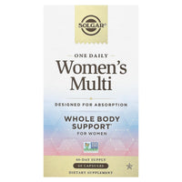 Thumbnail for Solgar One Daily Women's Multi Whole Body Support Highly Absorbable Delayed Release Vitamin for Women, Supplement for Immune, Heart, Energy, Stress, Hair Skin Nails & Reproductive Health, 60 Servings