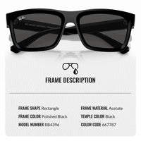 Thumbnail for Ray-Ban RB4396 Warren Bio-Based Rectangle Shape Sunglasses for Men and Women- Timeless Classic Sun Glasses with Modern Elegance - Premium UV Protection - Designer Men's and Women's Sunglasses