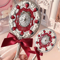 Thumbnail for Flower Knows Strawberry Cupid Hand Mirror,Vintage Handheld Mirror,Fancy & Pretty Princess Mirror with Long Handle,Gift for Girls & Women(Red Velvet)