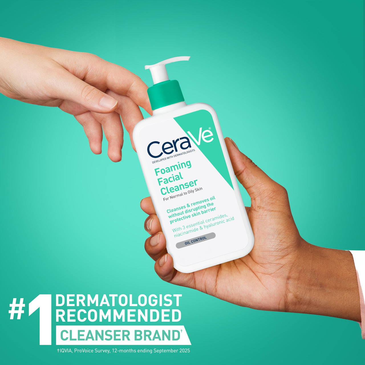 CeraVe Foaming Facial Cleanser, Daily Face Wash for Oily Skin with Hyaluronic Acid, Ceramides, and Niacinamide, Fragrance Free Paraben Free, 12 Fluid Ounce