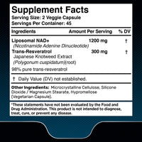 Thumbnail for WELLNESS LABSRX Liposomal NAD Supplement, 1500mg - USA Made, NAD Resveratrol Supplement for Women and Men, NAD+ Support Cellular Health, Energy & Anti Aging - 90 Count