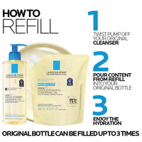 Thumbnail for La Roche-Posay Lipikar AP+ Gentle Foaming Cleansing Oil, Gentle Oil Cleanser for Face and Body Formulated with Niacinamide, Long-Lasting 24-hour Hydration, Fragrance-Free & Soap Free